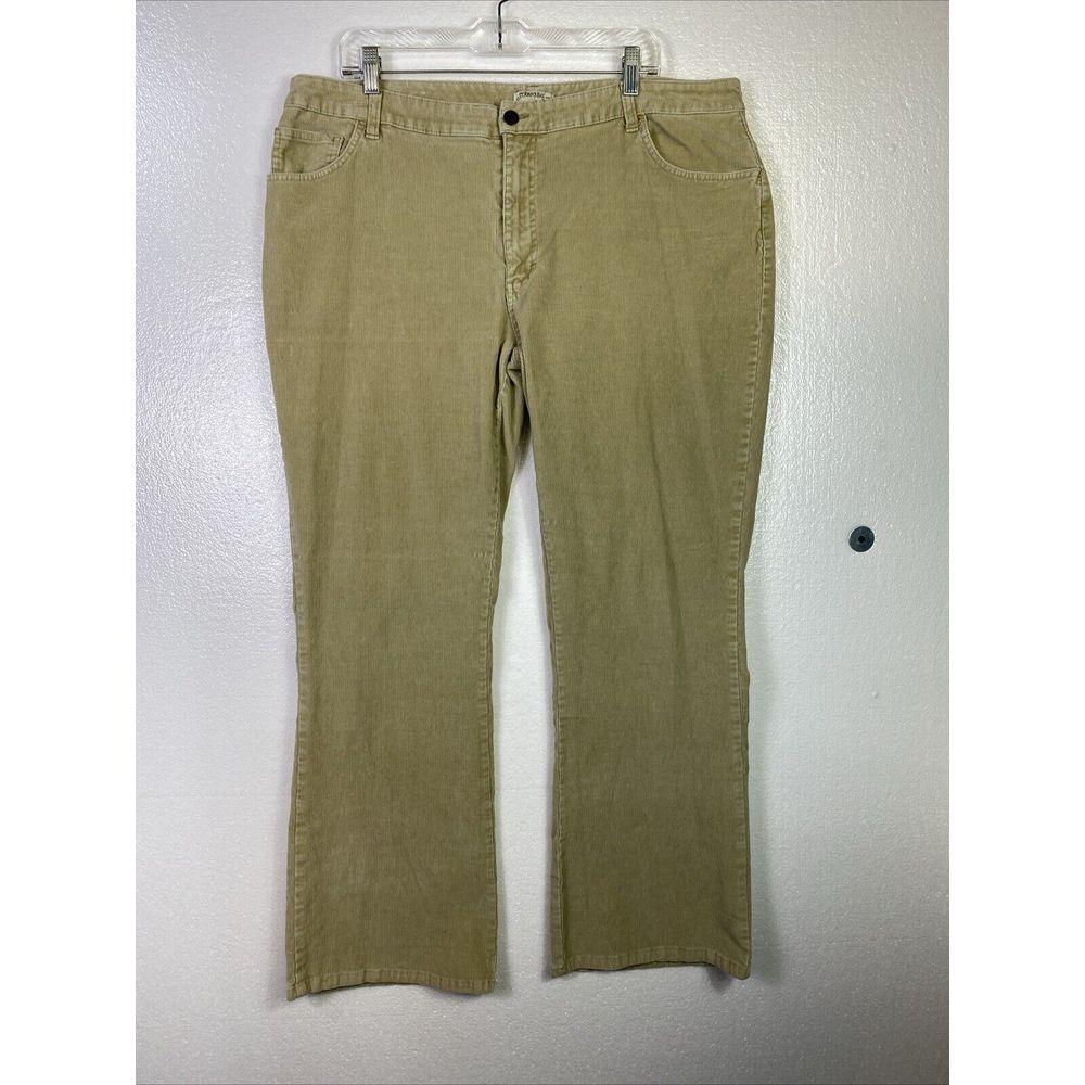 St Johns Bay Womens Corduroy Pants 20W Stretch Beige Med rise Straight leg Mod